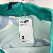 Load image into Gallery viewer, Boys Anko, green whale print long sleeve rashie / top, NEW, size 3,  
