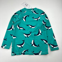 Load image into Gallery viewer, Boys Anko, green whale print long sleeve rashie / top, NEW, size 3,  