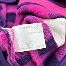 Load image into Gallery viewer, Girls checked, pink microfleece sweater / lightweight jacket, GUC, size 5,  