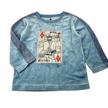Load image into Gallery viewer, Boys Petit Bateau, blue velour long sleeve top, GUC, size 4,  