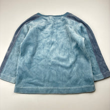 Load image into Gallery viewer, Boys Petit Bateau, blue velour long sleeve top, GUC, size 4,  