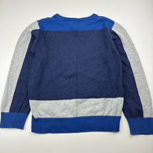 Load image into Gallery viewer, Boys Peter Morrissey, blue grey colour block knit sweater, wash fade, FUC, size 5,  