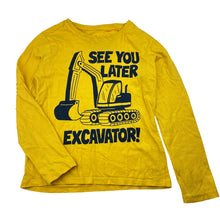 Load image into Gallery viewer, Boys Anko, yellow cotton long sleeve t-shirt, digger, EUC, size 7,  