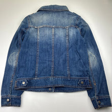 Load image into Gallery viewer, Girls Gum, blue distressed denim biker style jacket, GUC, size 14,  