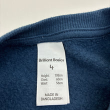 Load image into Gallery viewer, Boys Brilliant Basics, blue fleece lined sweater / jumper, GUC, size 4,  