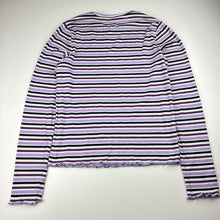 Load image into Gallery viewer, Girls Anko, purple striped long sleeve t-shirt, EUC, size 12,  