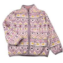 Load image into Gallery viewer, Girls patterned, pink fleece zip up jacket, FUC, size 8,  
