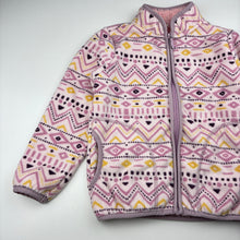Load image into Gallery viewer, Girls patterned, pink fleece zip up jacket, FUC, size 8,  