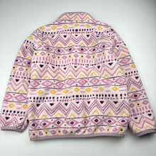 Load image into Gallery viewer, Girls patterned, pink fleece zip up jacket, FUC, size 8,  