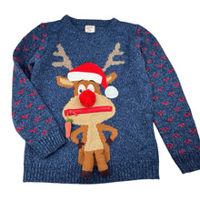 Load image into Gallery viewer, Unisex George, blue Christmas knit sweater, EUC, size 9-10,  