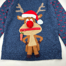 Load image into Gallery viewer, Unisex George, blue Christmas knit sweater, EUC, size 9-10,  
