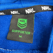 Load image into Gallery viewer, Unisex NRL Supporter, Canterbury Bulldogs fleece lined hoodie, pilling on cuffs, FUC, size 14,  