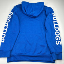 Load image into Gallery viewer, Unisex NRL Supporter, Canterbury Bulldogs fleece lined hoodie, pilling on cuffs, FUC, size 14,  