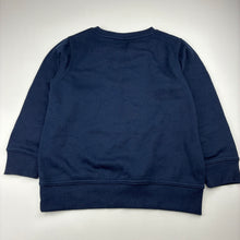 Load image into Gallery viewer, Unisex navy, fleece lined sweater / jumper, no labels, armpit to armpit: 38cm, shoulder to cuff: 39cm, GUC, size 5-6,  