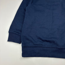 Load image into Gallery viewer, Unisex navy, fleece lined sweater / jumper, no labels, armpit to armpit: 38cm, shoulder to cuff: 39cm, GUC, size 5-6,  
