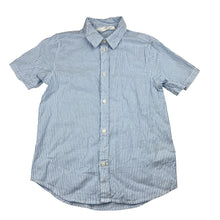 Load image into Gallery viewer, Boys H&amp;M, blue &amp; white striped cotton short sleeve shirt, EUC, size 8,  