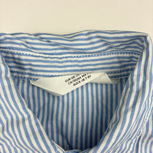 Load image into Gallery viewer, Boys H&amp;M, blue &amp; white striped cotton short sleeve shirt, EUC, size 8,  