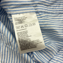 Load image into Gallery viewer, Boys H&amp;M, blue &amp; white striped cotton short sleeve shirt, EUC, size 8,  