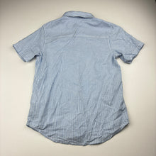 Load image into Gallery viewer, Boys H&amp;M, blue &amp; white striped cotton short sleeve shirt, EUC, size 8,  