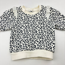 Load image into Gallery viewer, Girls Baby Berry, animal print fleece lined sweater / jumper, GUC, size 0000,  