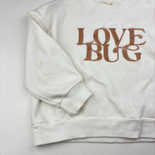 Load image into Gallery viewer, Girls Bencer &amp; Hazelnut, embroidered fleece lined sweater, marks back right sleeve, FUC, size 6,  