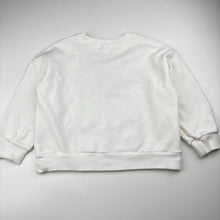 Load image into Gallery viewer, Girls Bencer &amp; Hazelnut, embroidered fleece lined sweater, marks back right sleeve, FUC, size 6,  