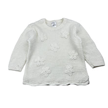 Load image into Gallery viewer, Girls Target, white floral knit organic cotton sweater , EUC, size 1,  