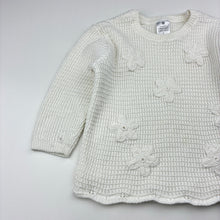 Load image into Gallery viewer, Girls Target, white floral knit organic cotton sweater , EUC, size 1,  