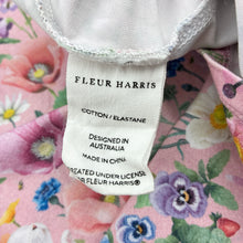 Load image into Gallery viewer, Girls Fleur Harris, pink floral long sleeve pyjama top, wash fade, FUC, size 6,  