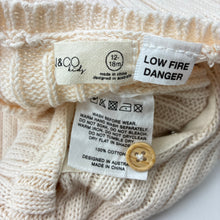 Load image into Gallery viewer, Unisex MIANN &amp; Co, cream knitted cotton romper, EUC, size 1,  