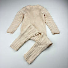 Load image into Gallery viewer, Unisex MIANN &amp; Co, cream knitted cotton romper, EUC, size 1,  