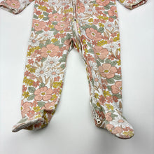 Load image into Gallery viewer, Girls Target, floral organic cotton zip coverall romper, FUC, size 0,  