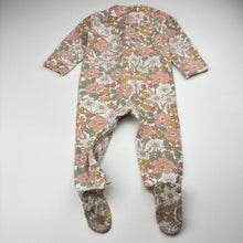 Load image into Gallery viewer, Girls Target, floral organic cotton zip coverall romper, FUC, size 0,  