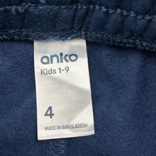 Load image into Gallery viewer, Unisex Anko, navy fleece lined track pants, Inside leg: 38.5cm, EUC, size 4,  
