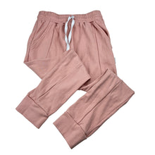 Load image into Gallery viewer, Girls Basic Label Co, pink stretch cotton casual pants, elasticated, FUC, size 7,  