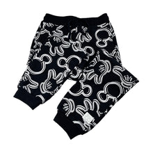 Load image into Gallery viewer, Unisex Disney, fleece lined Mickey Mouse print track pants, Inside leg: 44cm, EUC, size 5,  