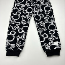Load image into Gallery viewer, Unisex Disney, fleece lined Mickey Mouse print track pants, Inside leg: 44cm, EUC, size 5,  