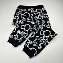 Load image into Gallery viewer, Unisex Disney, fleece lined Mickey Mouse print track pants, Inside leg: 44cm, EUC, size 5,  