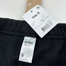 Load image into Gallery viewer, Unisex Anko, black fleece lined track pants, Inside leg: 50cm, NEW, size 8,  