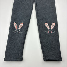 Load image into Gallery viewer, Girls grey, fleece lined leggings, elasticated, Inside leg: 47cm, GUC, size 10,  