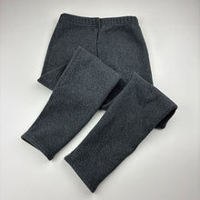 Load image into Gallery viewer, Girls grey, fleece lined leggings, elasticated, Inside leg: 47cm, GUC, size 10,  