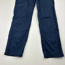 Load image into Gallery viewer, Boys H&amp;M, navy cotton chino pants, adjustable, Inside leg: 53cm, EUC, size 8,  
