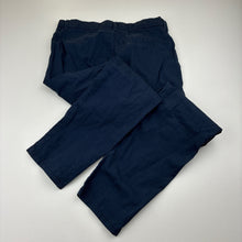 Load image into Gallery viewer, Boys H&amp;M, navy cotton chino pants, adjustable, Inside leg: 53cm, EUC, size 8,  