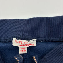 Load image into Gallery viewer, Girls Du Pareil Au Meme, navy fleece lined track pants, Inside leg: 45.5cm, GUC, size 6,  