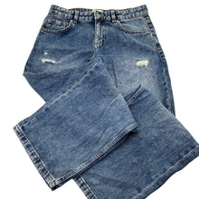 Load image into Gallery viewer, Girls Target, wide leg distressed denim jeans, adjustable, Inside leg: 71.5cm, GUC, size 12,  