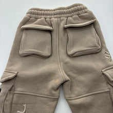 Load image into Gallery viewer, Boys ST.SOHL, fleece lined cargo pants, discolouration back bottom, Inside leg: 37cm, FUC, size 4,  