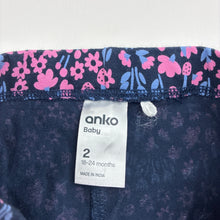 Load image into Gallery viewer, Girls Anko, floral leggings, elasticated, EUC, size 2,  