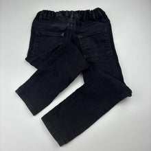 Load image into Gallery viewer, Boys Anko, black stretch denim jeans, adjustable, Inside leg: 46cm, FUC, size 4,  