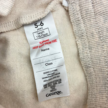 Load image into Gallery viewer, Girls George, fleece lined track pants, elasticated, cats, Inside leg: 39.5cm, EUC, size 5-6,  