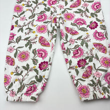 Load image into Gallery viewer, Girls Cotton On, floral fleece lined pants, elasticated, Inside leg: 26cm, GUC, size 2,  